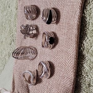 (7) Beautiful  Silver Rings  Not New